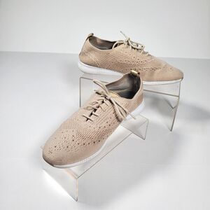 Cole Haan Women’s Knit Stitchlite Oxford Shoes Size 9B Beige Wingtip Classic
